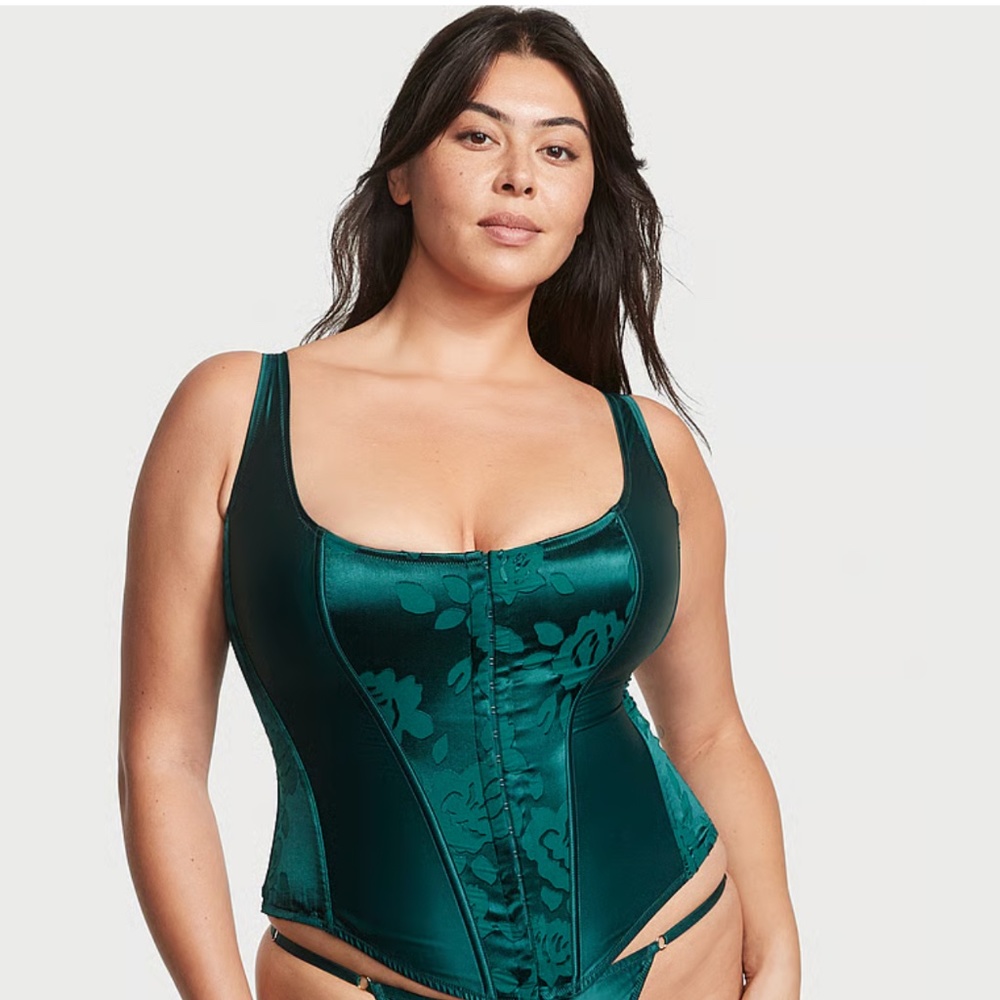 NWT Victoria's Secret VERY SEXY VS Archives Burnout Satin Corset Set